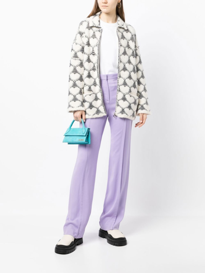 Shop Marco Rambaldi Heart-print Knit Cardigan In White