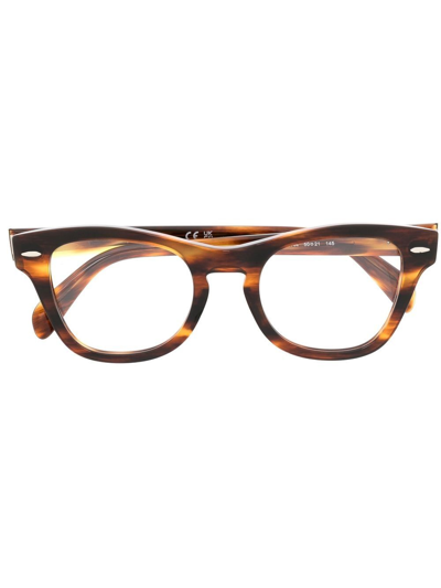 Shop Ray Ban Tortoiseshell-effect Optical Glasses In Brown