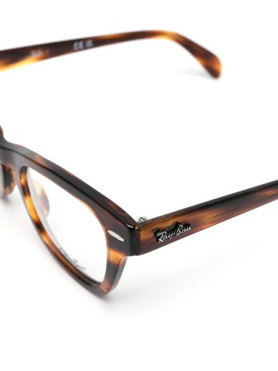 Shop Ray Ban Tortoiseshell-effect Optical Glasses In Brown
