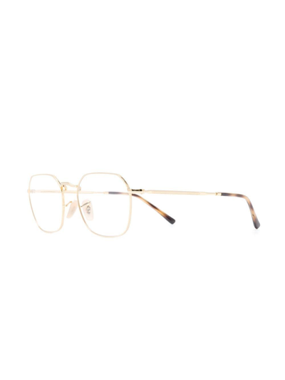 Ray Ban Square-frame Optical Glasses In Gold