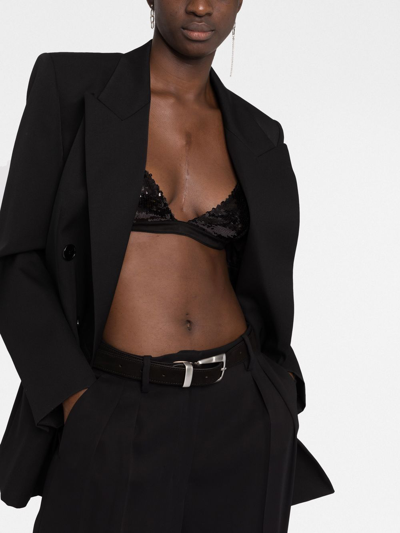 Shop Khaite Sequin-embellished Bra Top In Black