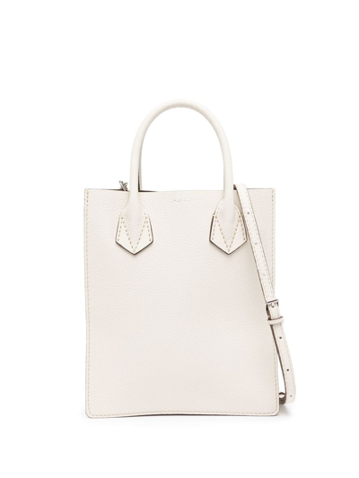 Shop Moreau Suite Junior Leather Tote Bag In White