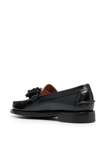 Shop Sebago Tassel-trim Leather Loafers In Black