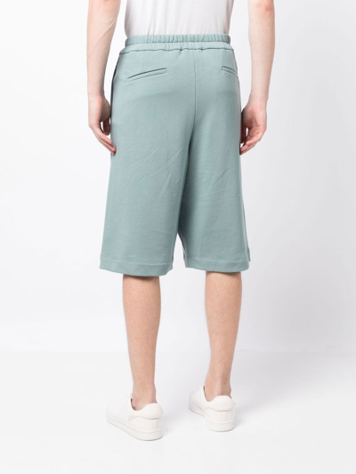 Shop Jil Sander Knee-length Elasticated Shorts In Blue