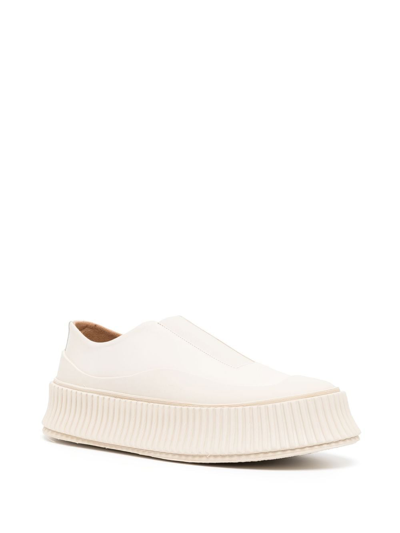 Shop Jil Sander Chunky Slip-on Sneakers In White