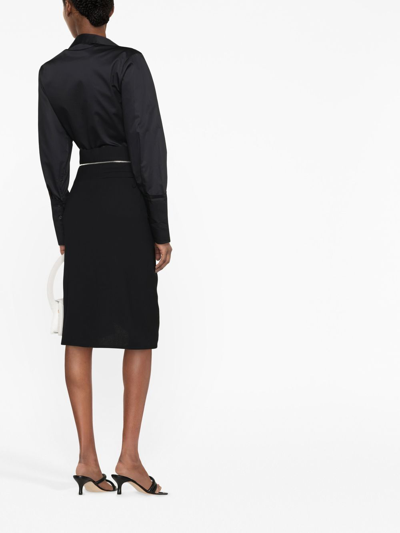 Shop Jacquemus Bodri Gathered Midi Skirt In Black