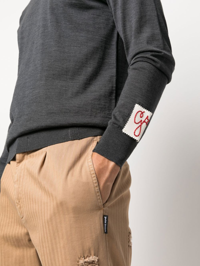 Golden Goose Cotton Sweatshirt With Applied Crystals In Grey