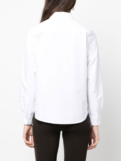Shop Aspesi Cotton Long-sleeved Shirt In White