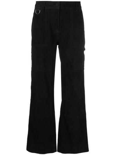 Shop Saks Potts Rose Leather Straight-leg Trousers In Black