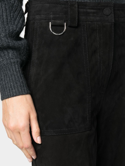 Shop Saks Potts Rose Leather Straight-leg Trousers In Black
