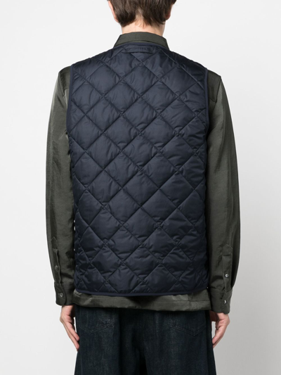 Shop Baracuta Miller Quilted Waistcoat In Blue