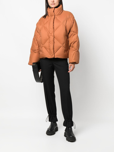 Stand Studio Aina Quilted Down-filled Jacket In Brown