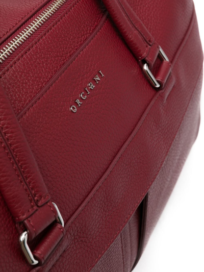 Shop Orciani Pebbled Leather Holdall In Red
