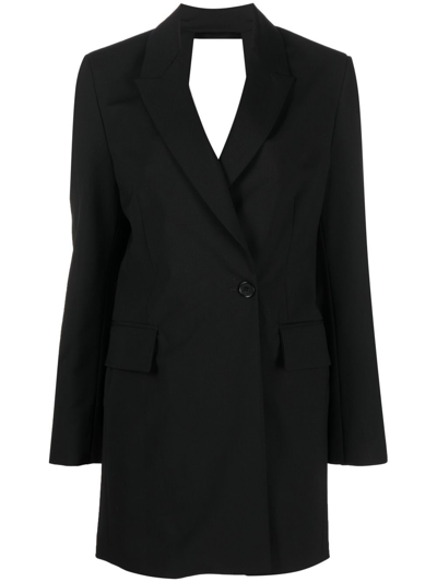 Shop Msgm Double-breasted Blazer Dress In Black