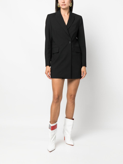Shop Msgm Double-breasted Blazer Dress In Black