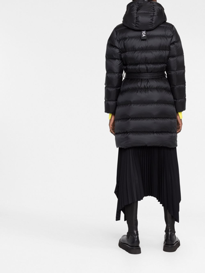 Duvetica Belted Padded Jacket In Black