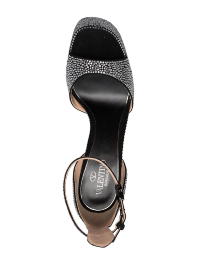 Valentino Embellished Tan-go Platform Sandals 155 In Black