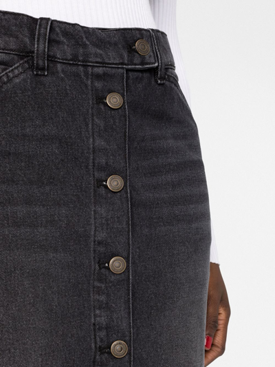 Courrèges Button-front Pencil Skirt In Grey