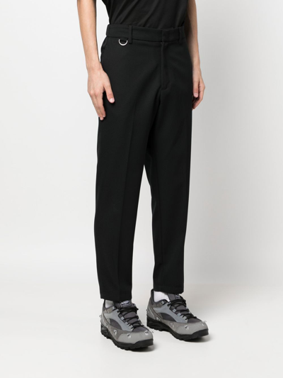 Shop Low Brand Mid-rise Straight-leg Trousers In Black