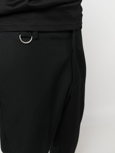 Shop Low Brand Mid-rise Straight-leg Trousers In Black