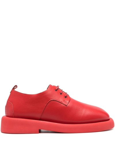 Shop Marsèll Lace-up Leather Oxford Shoes In Red