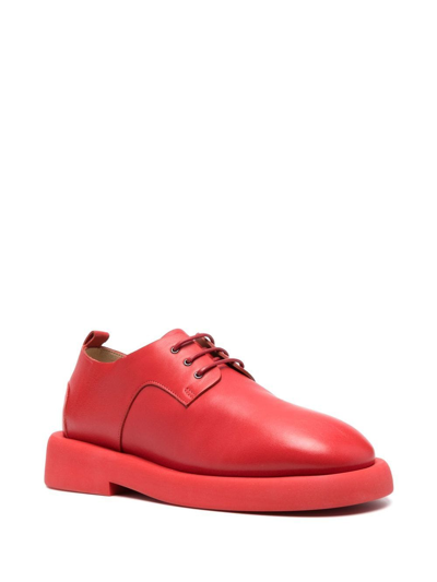 Shop Marsèll Lace-up Leather Oxford Shoes In Red
