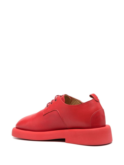 Shop Marsèll Lace-up Leather Oxford Shoes In Red