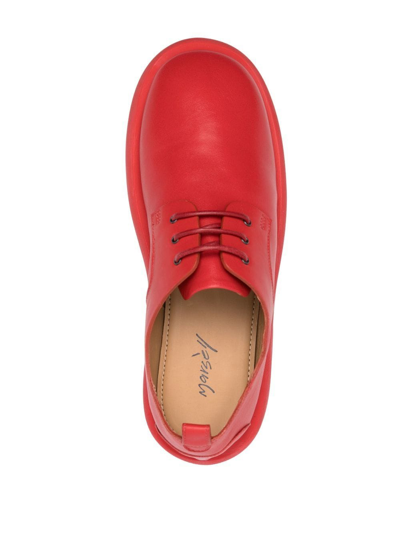 Shop Marsèll Lace-up Leather Oxford Shoes In Red