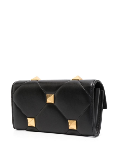 Valentino Roman Stud Chain Shoulder Bag In Black