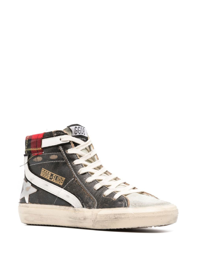Shop Golden Goose Distressed-finish High-top Sneakers In Black