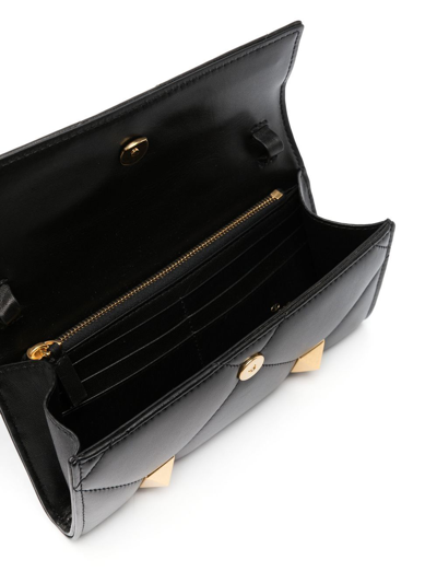 Shop Valentino Roman Stud Chain Shoulder Bag In Black
