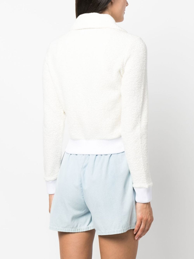 Casablanca Terry Logo Embroidered Teddy Track Jacket In White