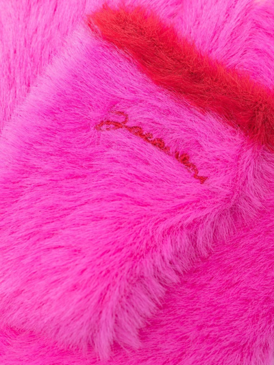 Shop Jacquemus Les Gants Neve Fluffy Gloves In Pink