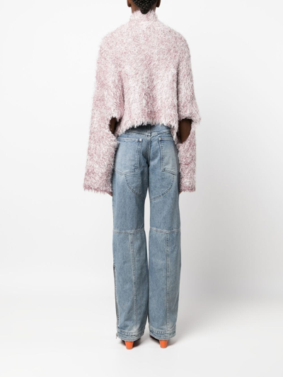 Shop Jw Anderson Textured Cut-out Jumper In Pink