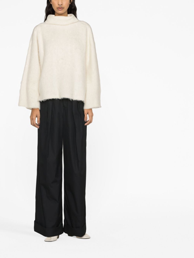 Malo Alpaca-blend Turtleneck Sweater In White