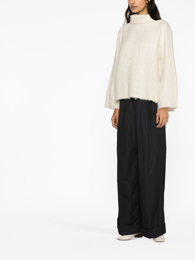 Malo Alpaca-blend Turtleneck Sweater In White