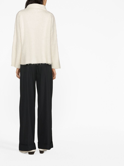 Malo Alpaca-blend Turtleneck Sweater In White