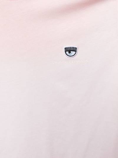 Shop Chiara Ferragni Eyelike-patch Short-sleeve T-shirt In Pink