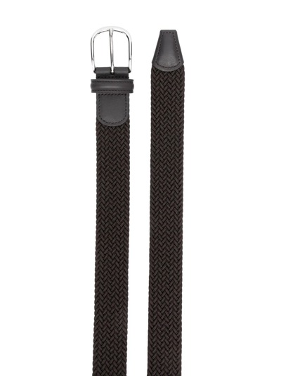 Anderson's Woven Leather Belt In Brown