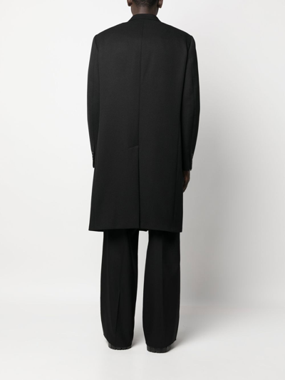 Raf Simons Double-breasted Cotton Coat In Black