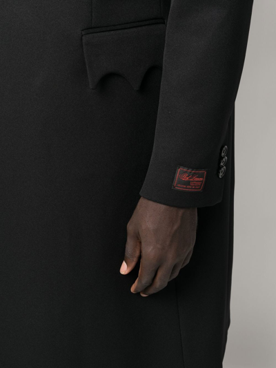 Shop Raf Simons Double-breasted Cotton Coat In Black