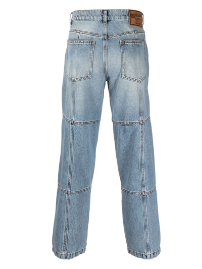 Shop Liberal Youth Ministry Panelled Straight-leg Jeans In Blue