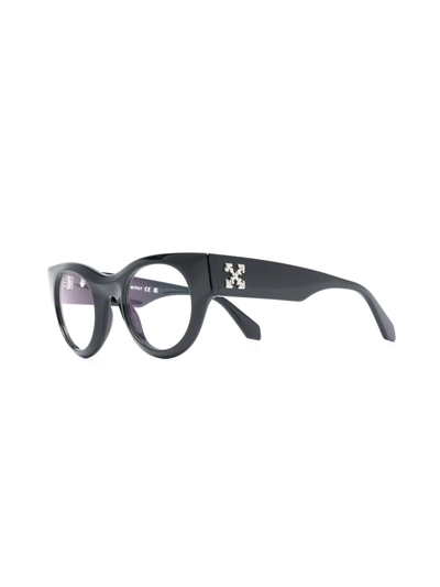 Shop Off-white Arrows Round-frame Glasses In Black
