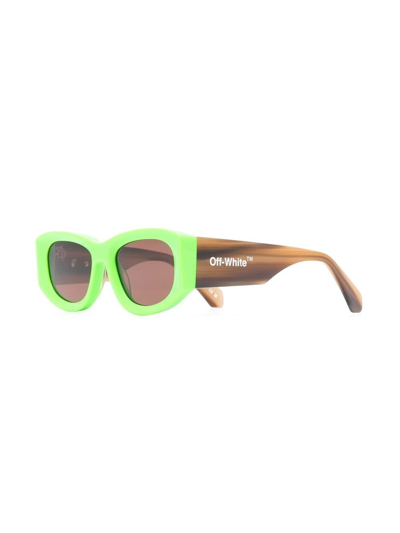 Off-white Logo-print Sunglasses In Green