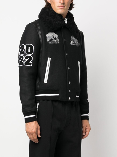 Shop Amiri Wes Lang Varsity Jacket In Black