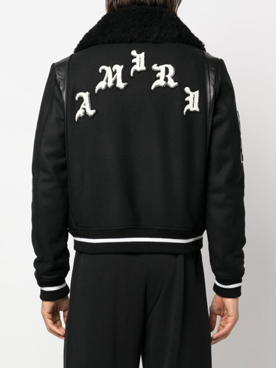 Shop Amiri Wes Lang Varsity Jacket In Black