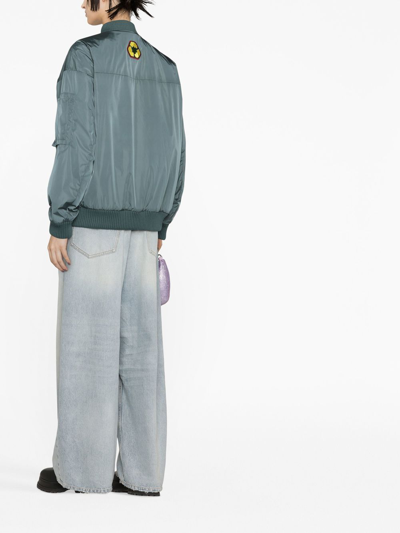 Dsquared2 Slogan-print Bomber Jacket In Blue