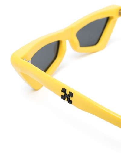 Shop Off-white Arrows Cat-eye Frame Sunglasses In Yellow