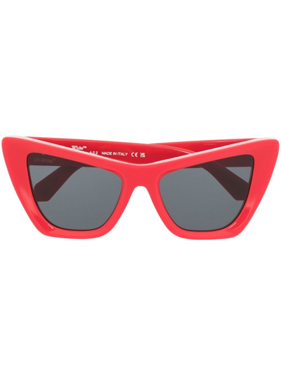 Shop Off-white Arrows Cat-eye Sunglasses In Red