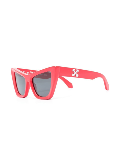 Shop Off-white Arrows Cat-eye Sunglasses In Red